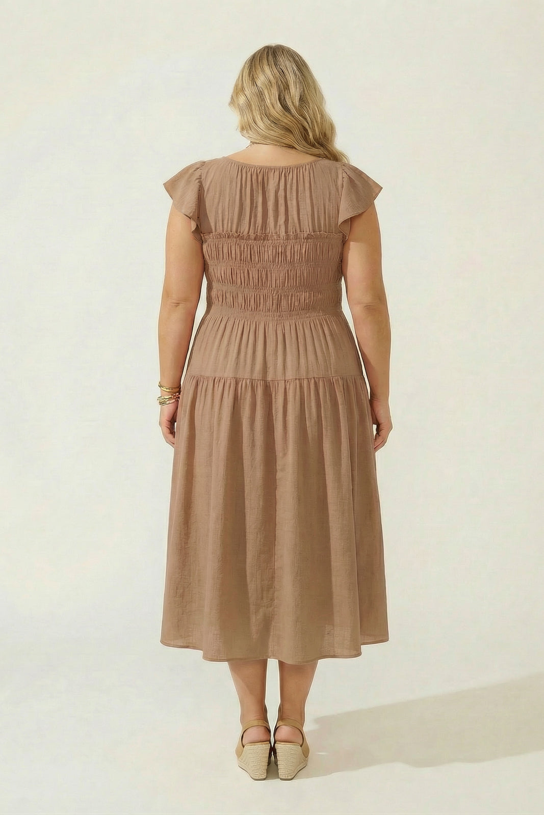 Plus Size Sunset Muse Midi Dress - Khaki