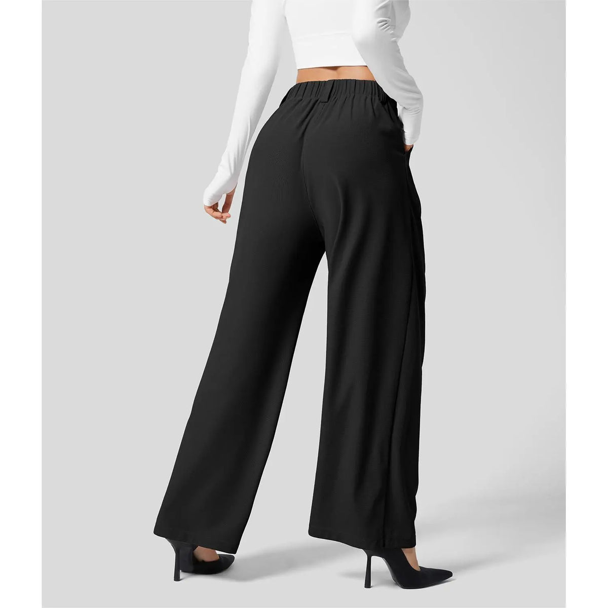 High Waisted Wide Leg Work Pants