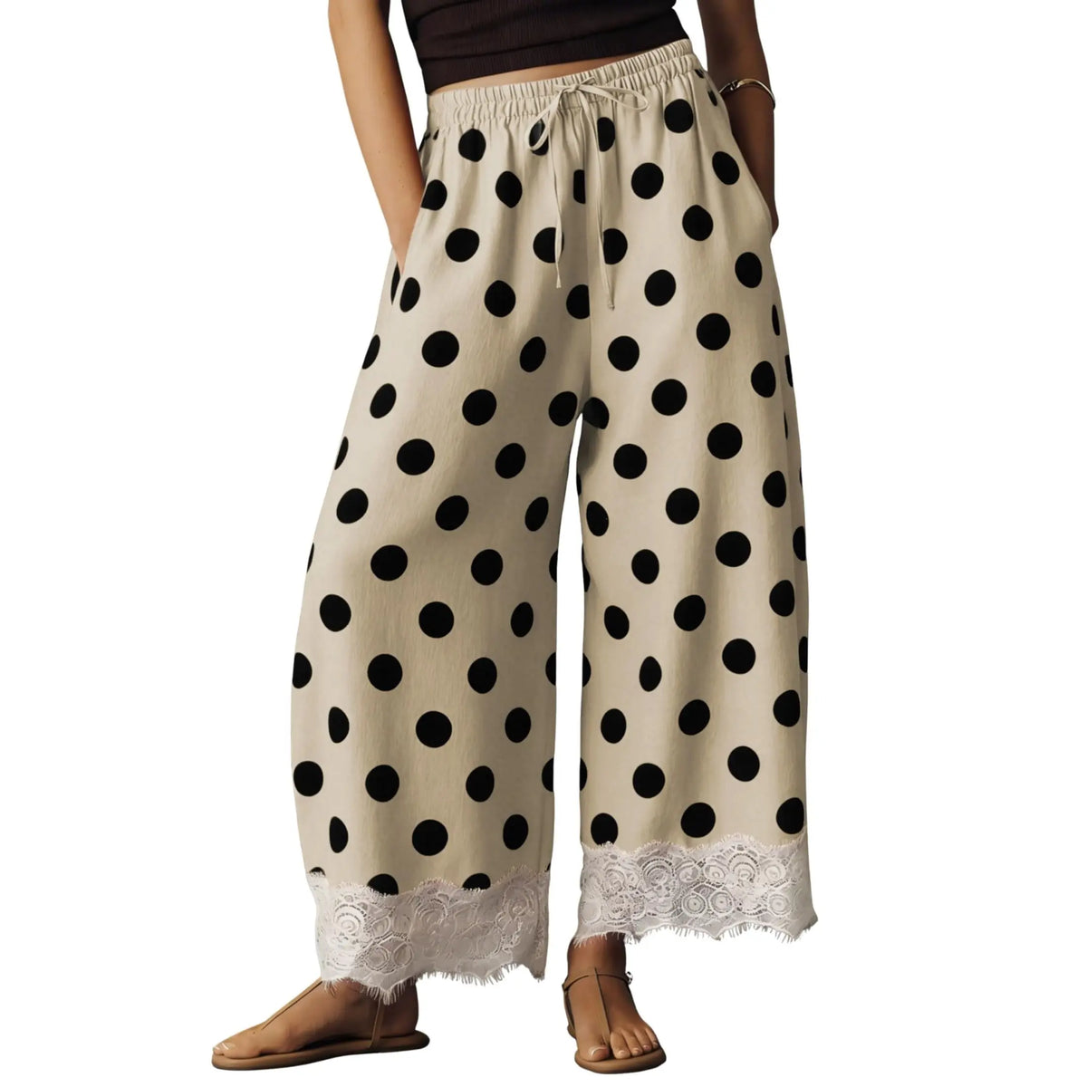 Polka Dot Wide Leg Palazzo Pants