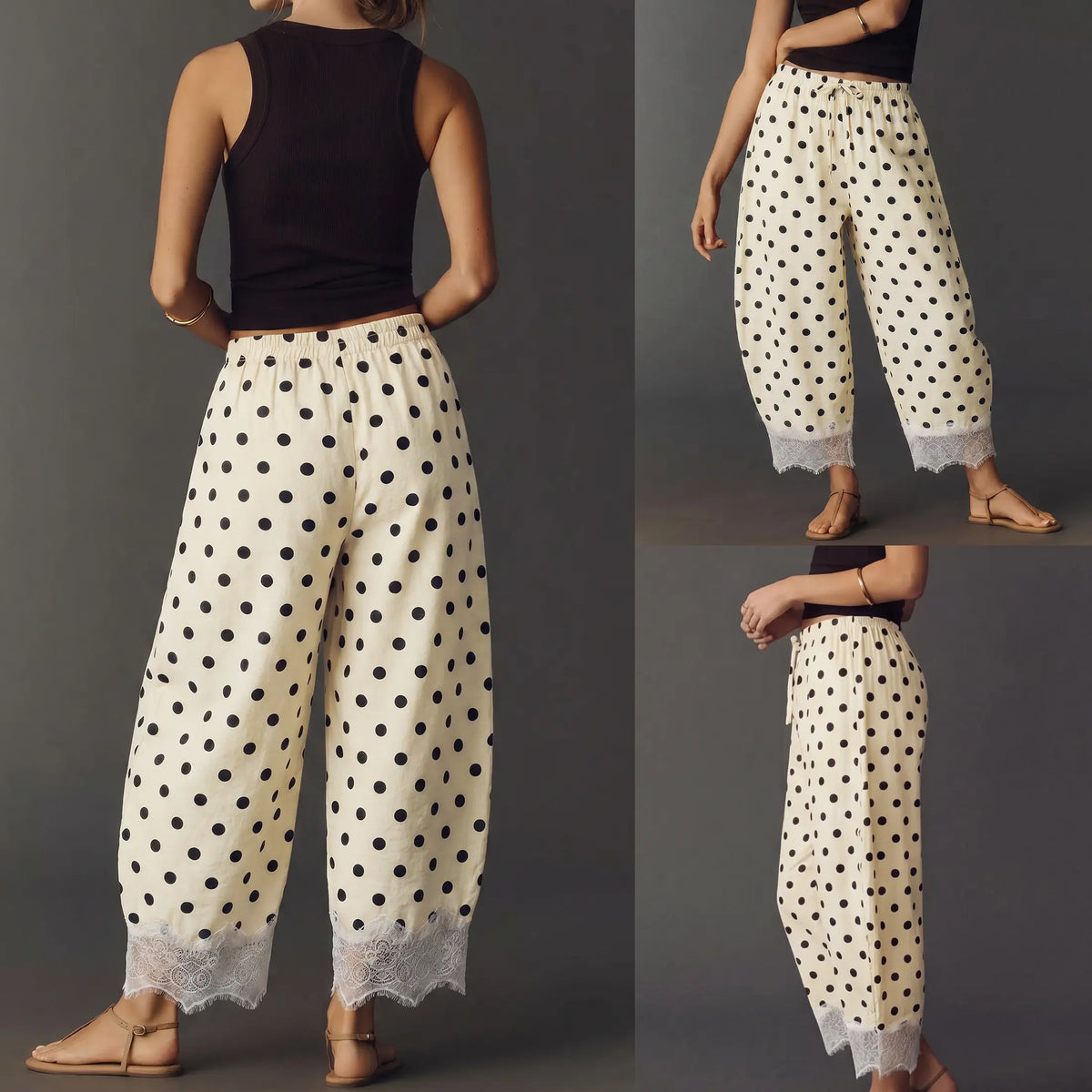Polka Dot Wide Leg Palazzo Pants