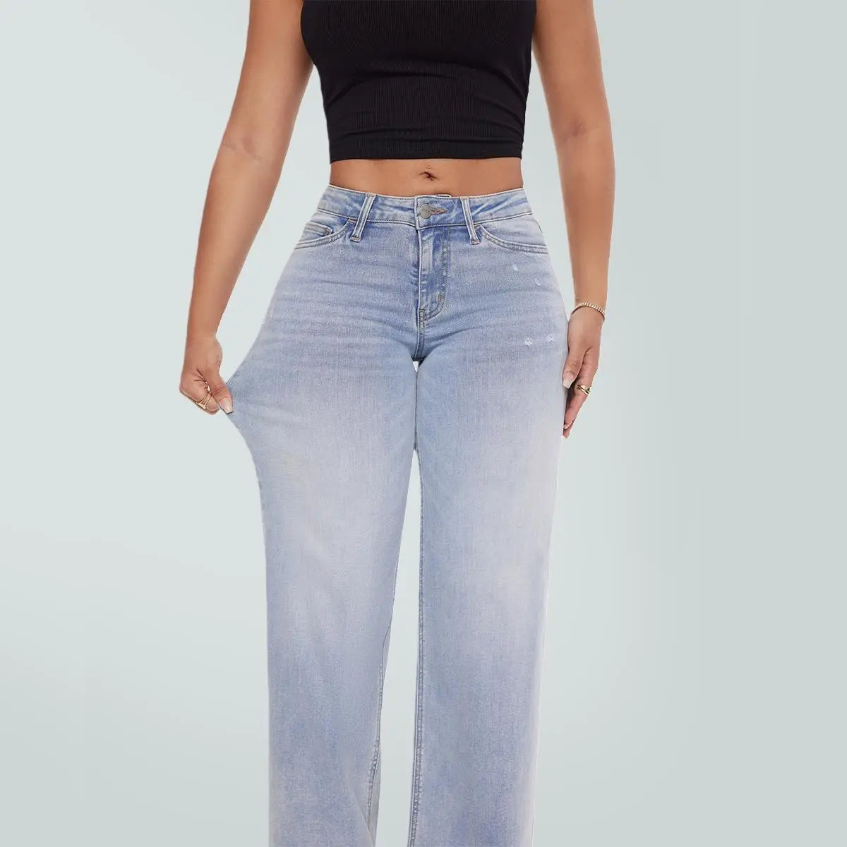 Stretchy Wide Leg Jeans for Women