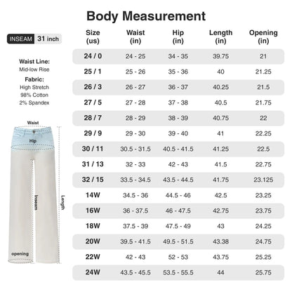 Stretchy Wide Leg Jeans for Women