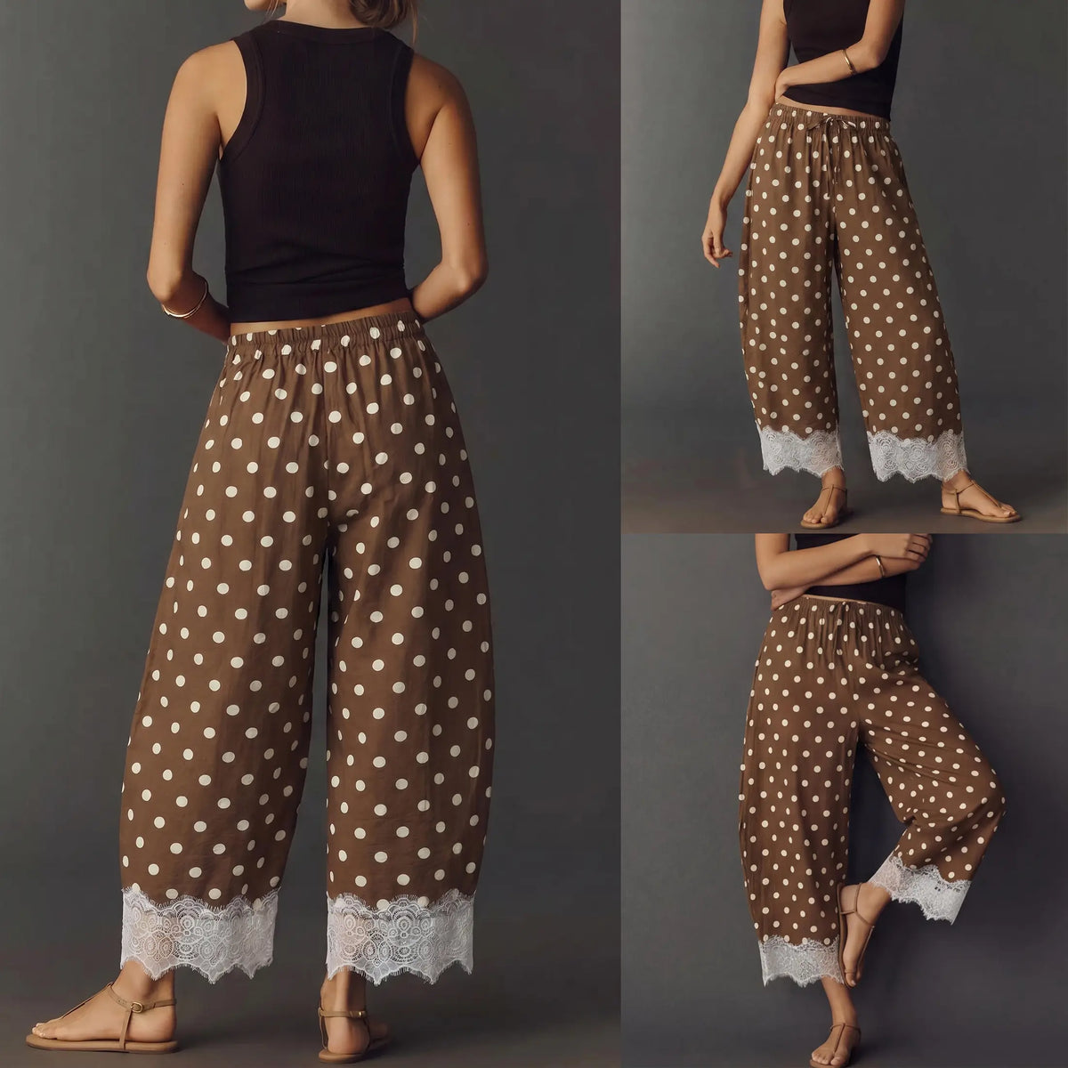 Polka Dot Wide Leg Palazzo Pants