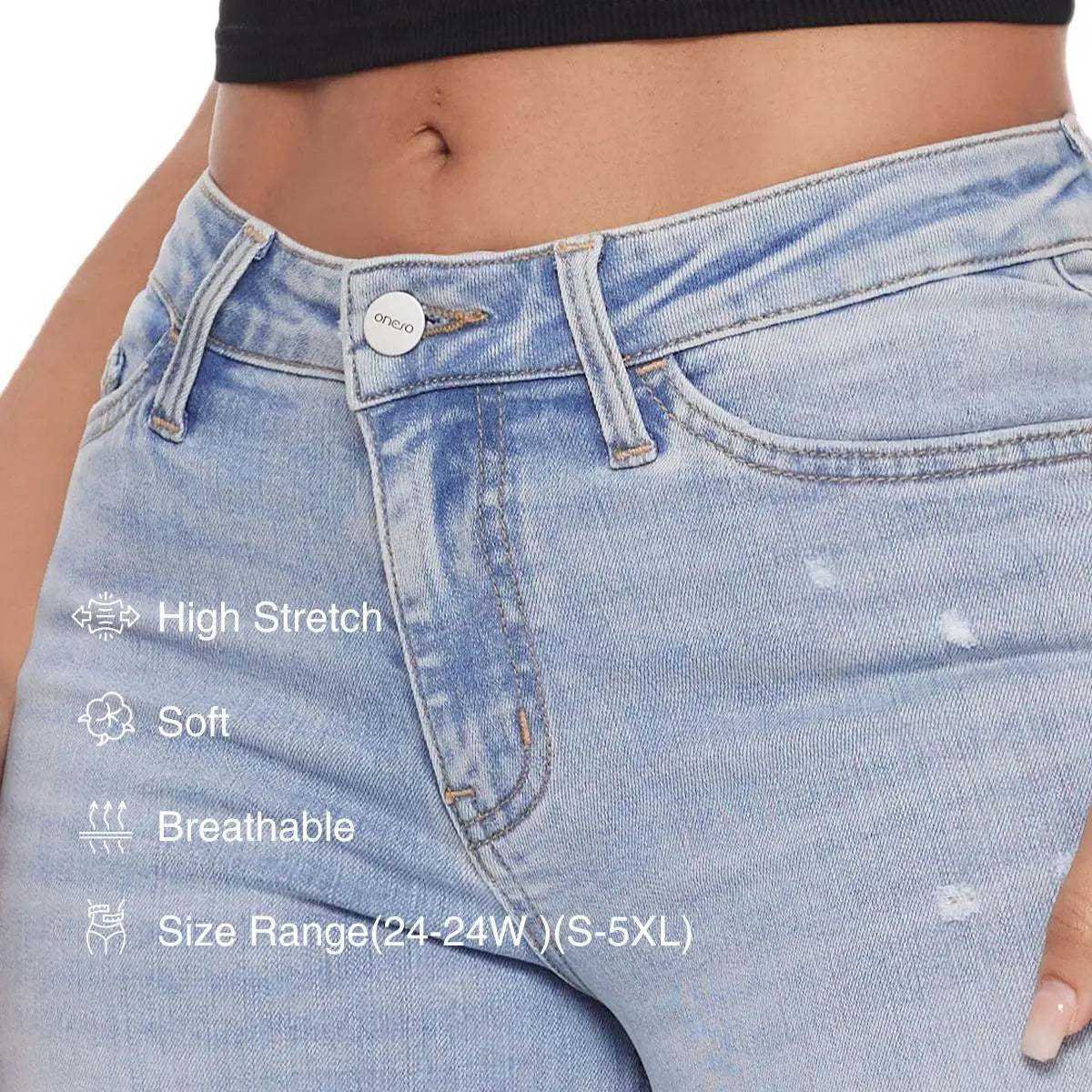 Stretchy Wide Leg Jeans for Women