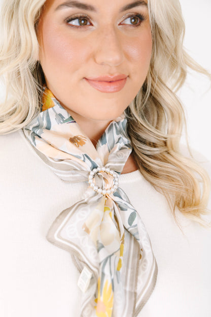 Ivory Glow Scarf Ring, White