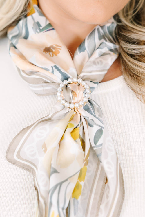 Ivory Glow Scarf Ring, White