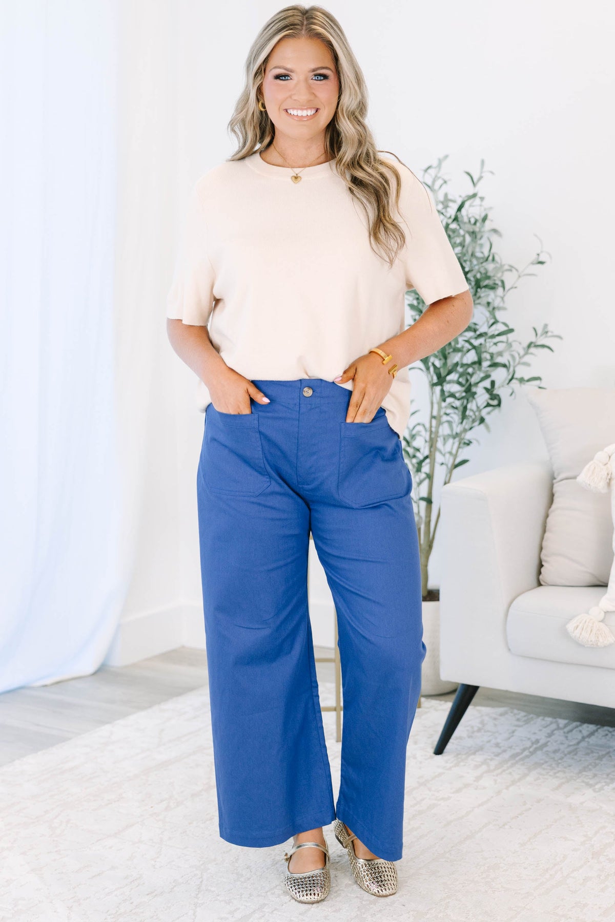 Living In The Moment Pants, Royal Blue