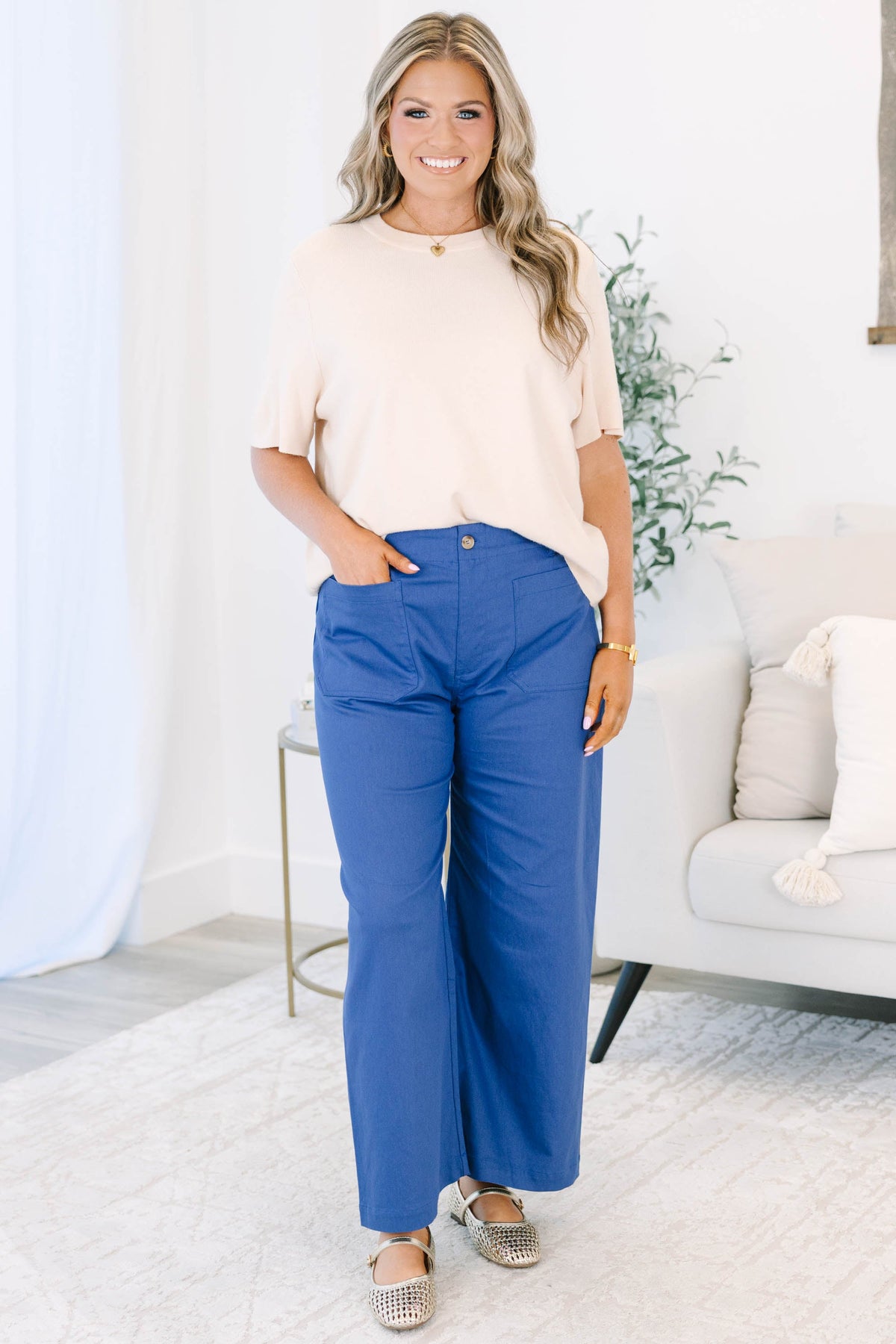 Living In The Moment Pants, Royal Blue