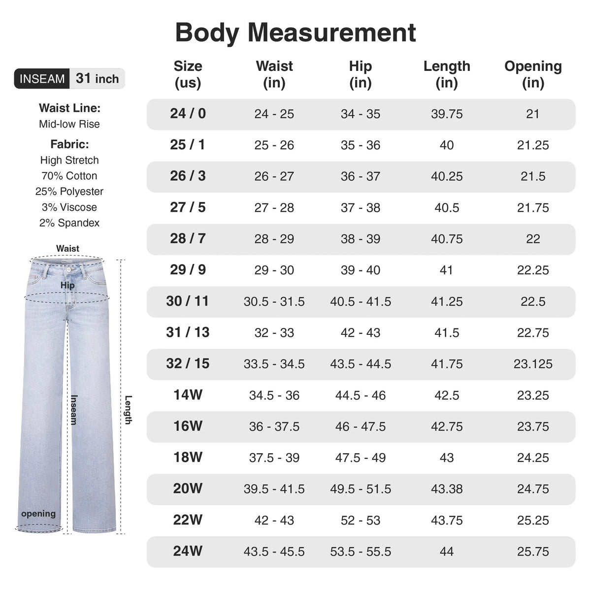 Stretchy Wide Leg Jeans for Women