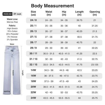 Stretchy Wide Leg Jeans for Women
