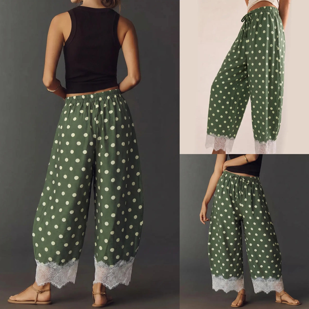 Polka Dot Wide Leg Palazzo Pants