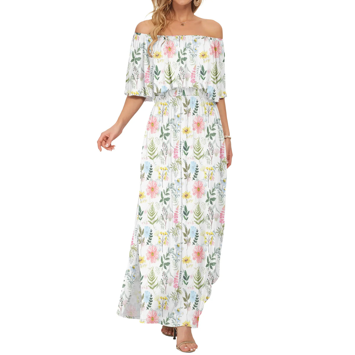 Plus Size Off Shoulder  Dress