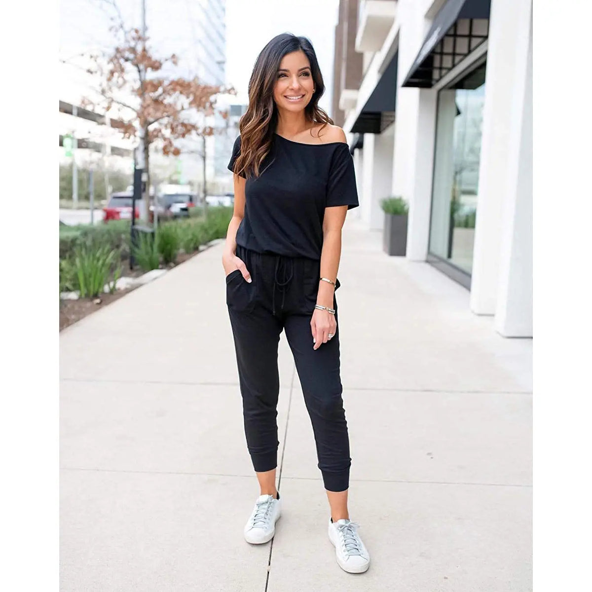 Plus Size Off-Shoulder Jumpsuit