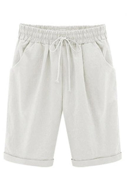 Plain with Pockets Sashes Holiday Loose Shorts (9 Colors)